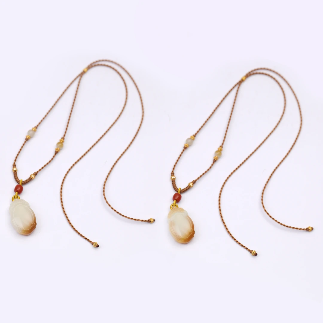 预售新疆和田玉糖白玉镜平安双面RB243200约29*19mm多样发发一件