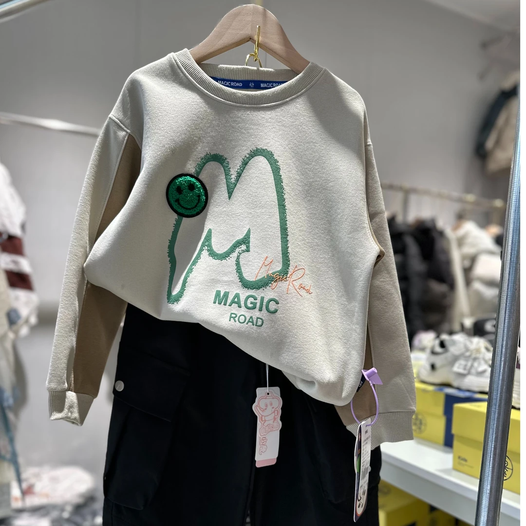 男女童2025款洋气韩版新款儿童圆领上衣打底衫