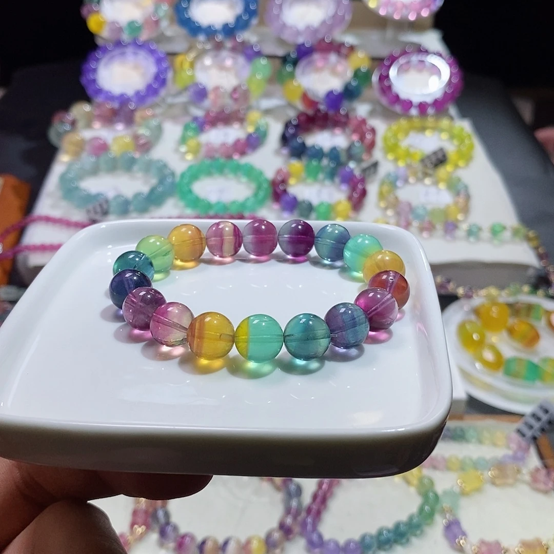 未镶嵌水晶手链西瓜彩虹10加