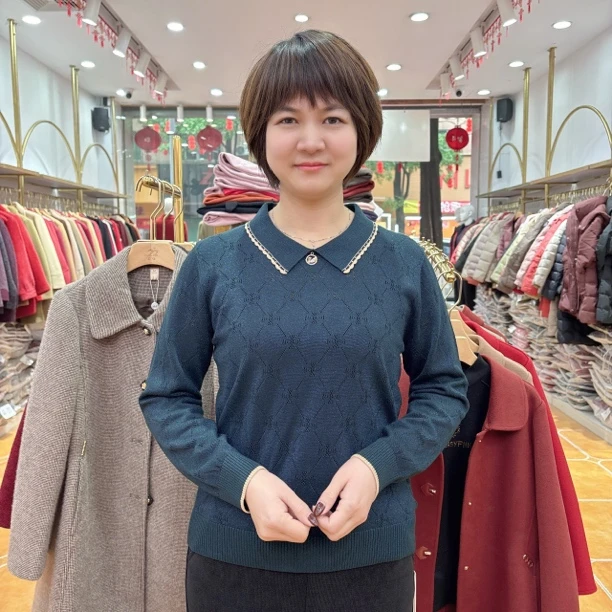 【百分百莱赛尔天丝】妈妈装百分百莱赛尔天丝翻领女长袖时尚98347