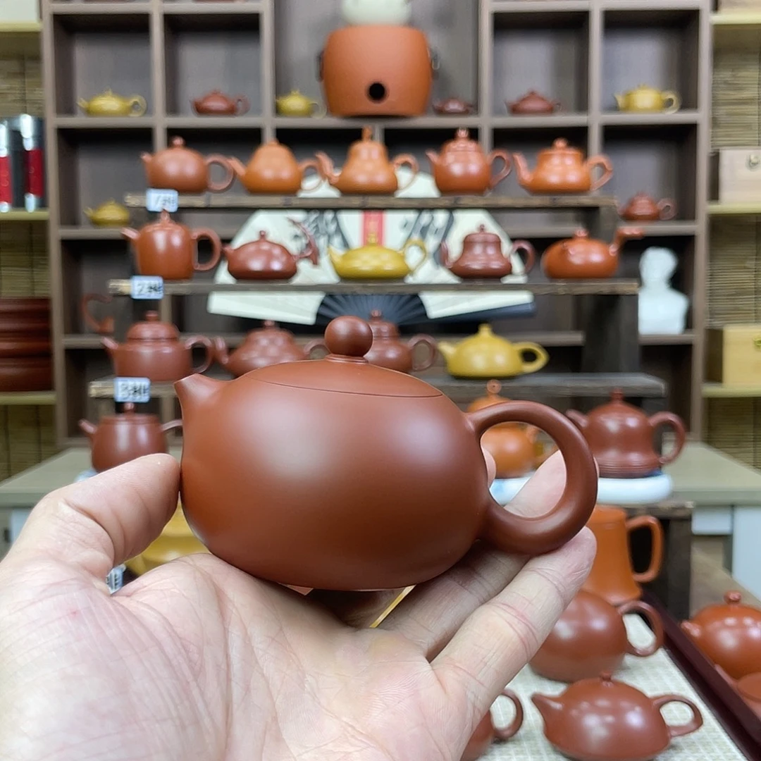 田****茶壶紫砂潮州手拉壶朱泥西施
