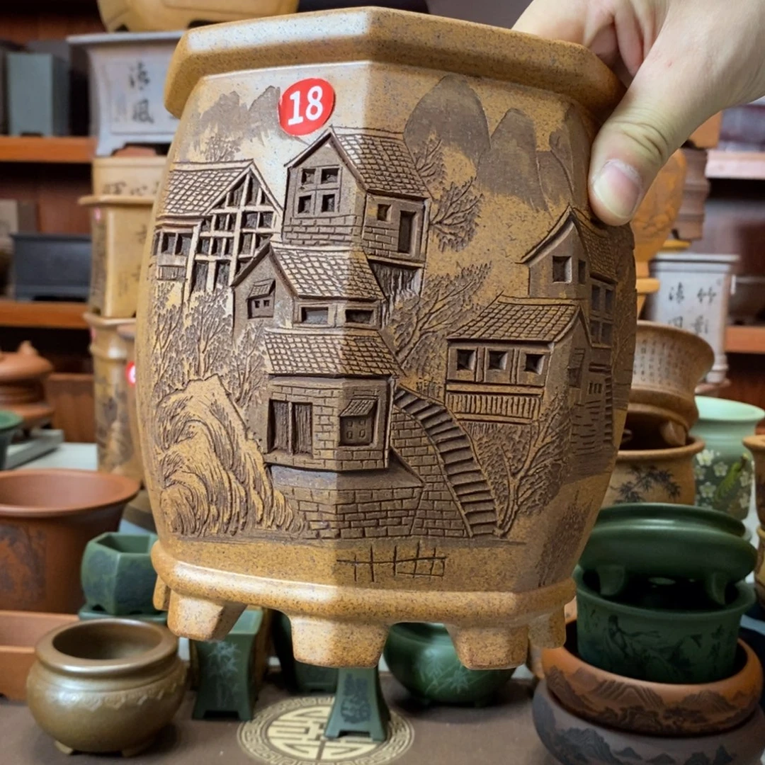紫砂花盆盆景花盆小