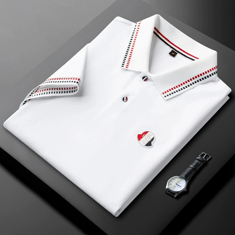 高级冰丝polo衫男士夏季新款薄款百搭休闲运动简约半袖短袖t恤衫