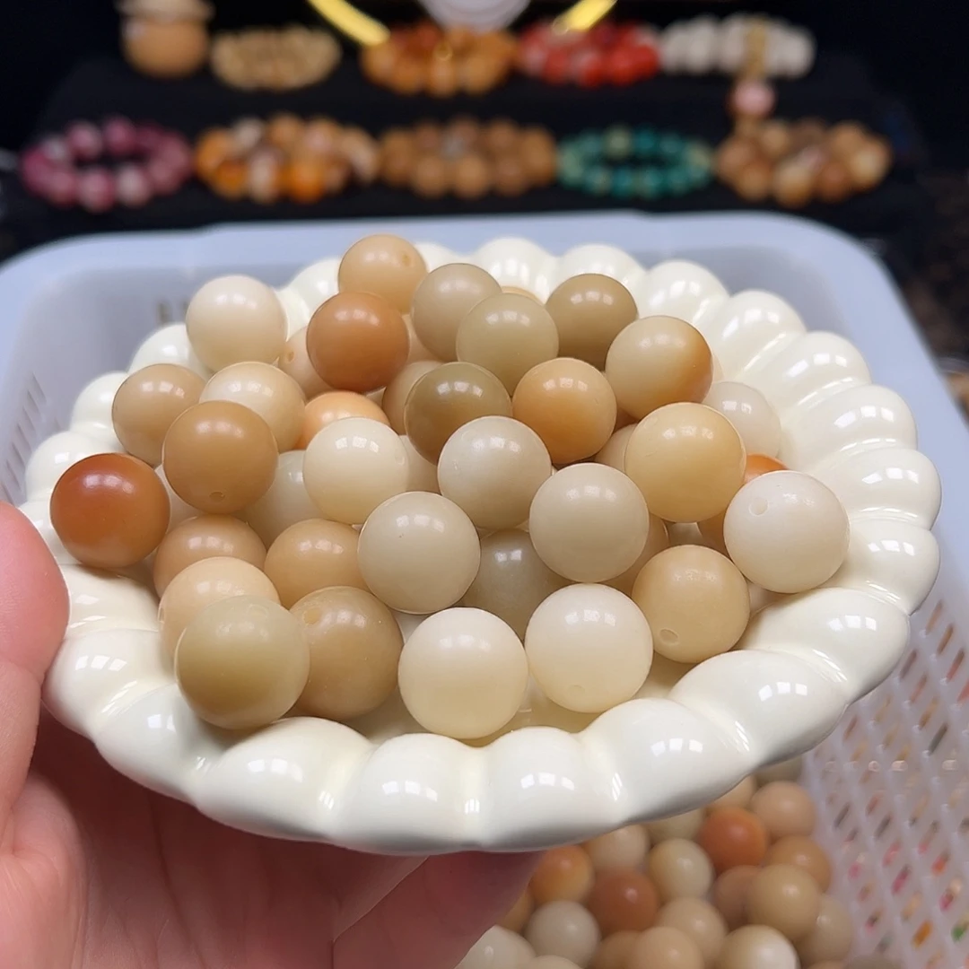 菩提根/象牙果手串瑕疵18到19干磨圆100颗x