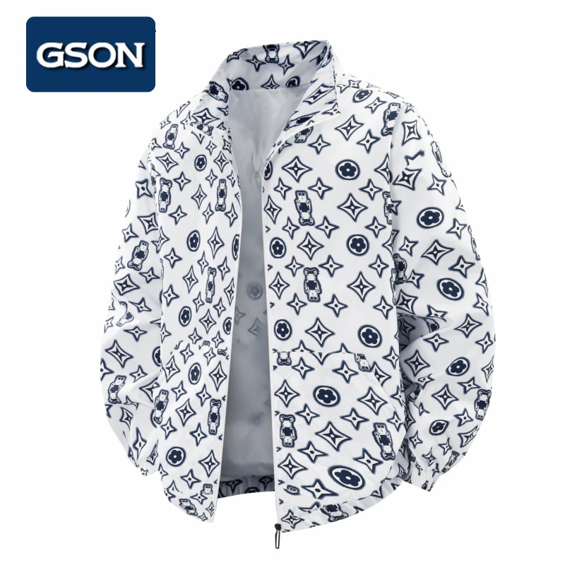 集团品牌GSON立领夹克男春秋季新款潮牌宽松百搭休闲上衣夹克外套