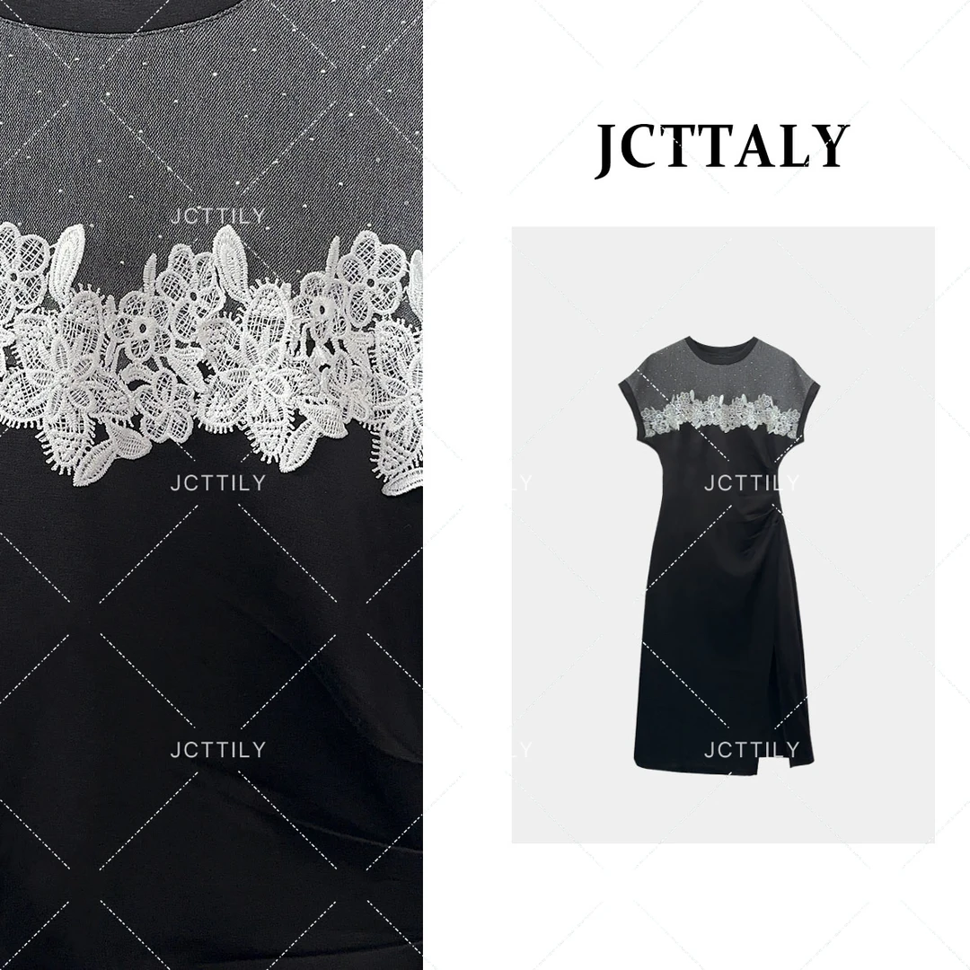 【Linda】【18】国色天香】夏国风开叉蕾丝花边包臀连衣裙JC-A2988