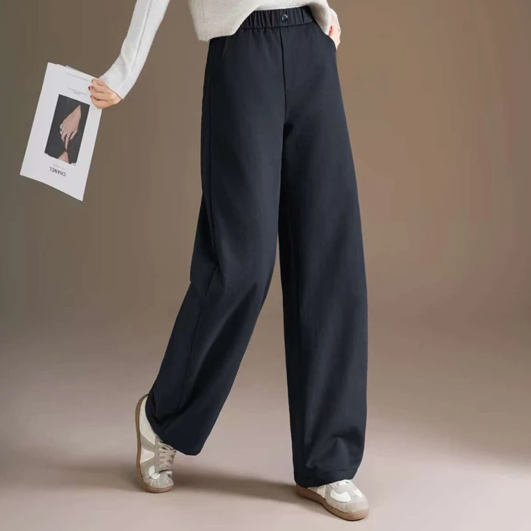 冬天就一条2025冬新款加绒加厚松紧高腰梨形显瘦休闲裤6629