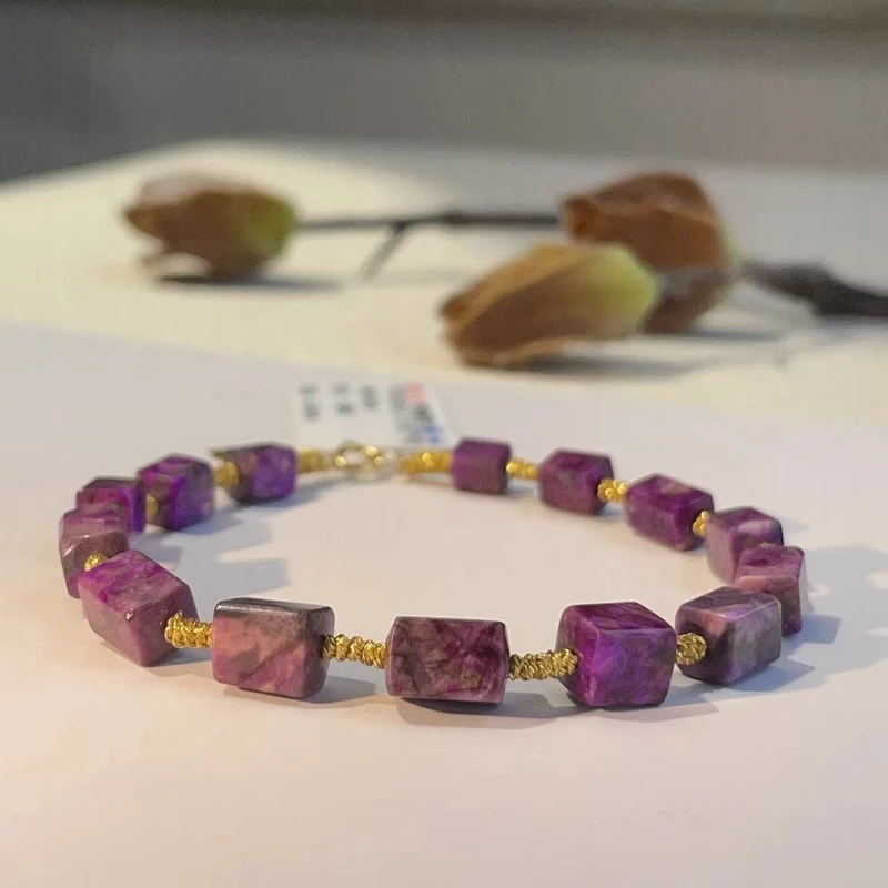 舒俱来桃红方粒素手链/18k/16cm/4-5mm/AZB3623/编码多样性