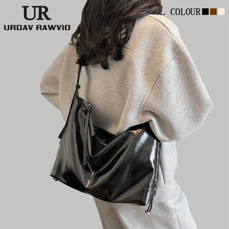 URDAV RAWVIO大容量包包女2025新款松弛感百搭通勤单肩斜挎托特包
