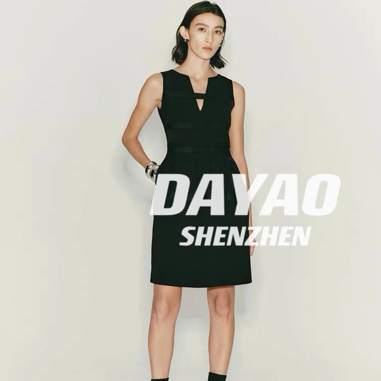 「DAYAO」24气质链条重工名媛显瘦连衣裙高端女装WY24264