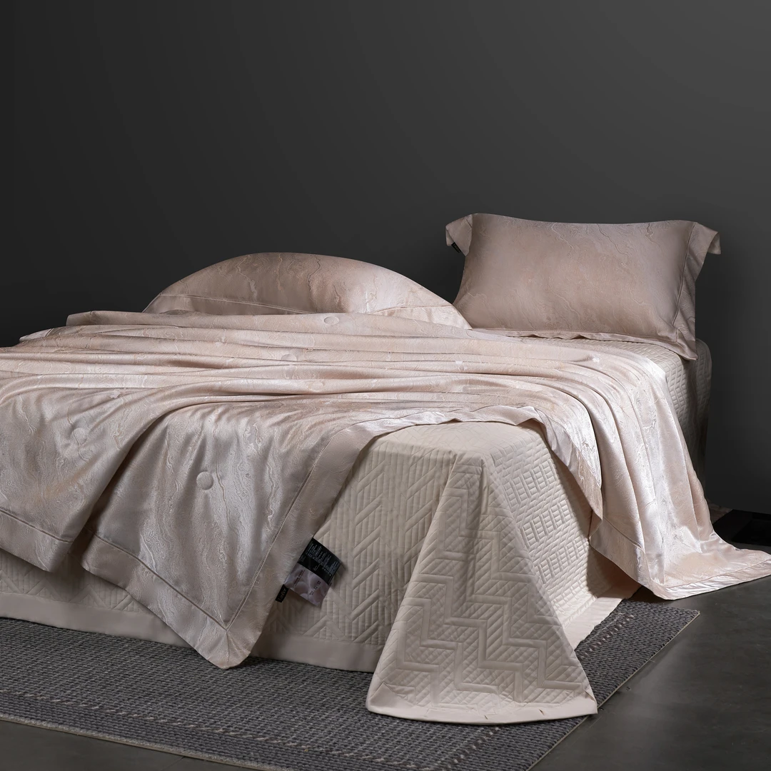 【鎏金之谜被套款】高端色织提花天丝棉轻奢风床品四件套