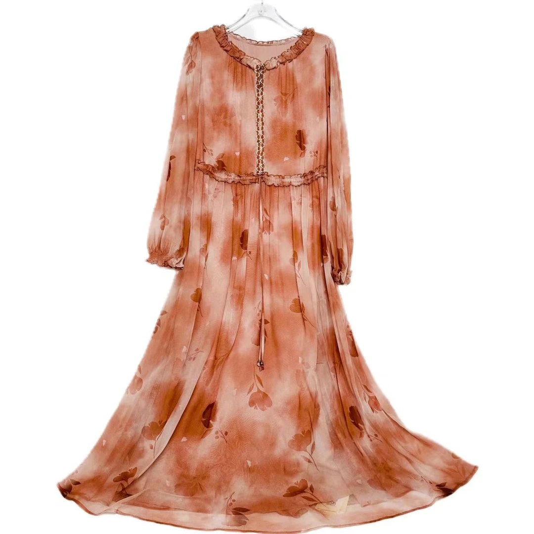 【文文原创】重磅100桑蚕丝连衣裙Y24C9029