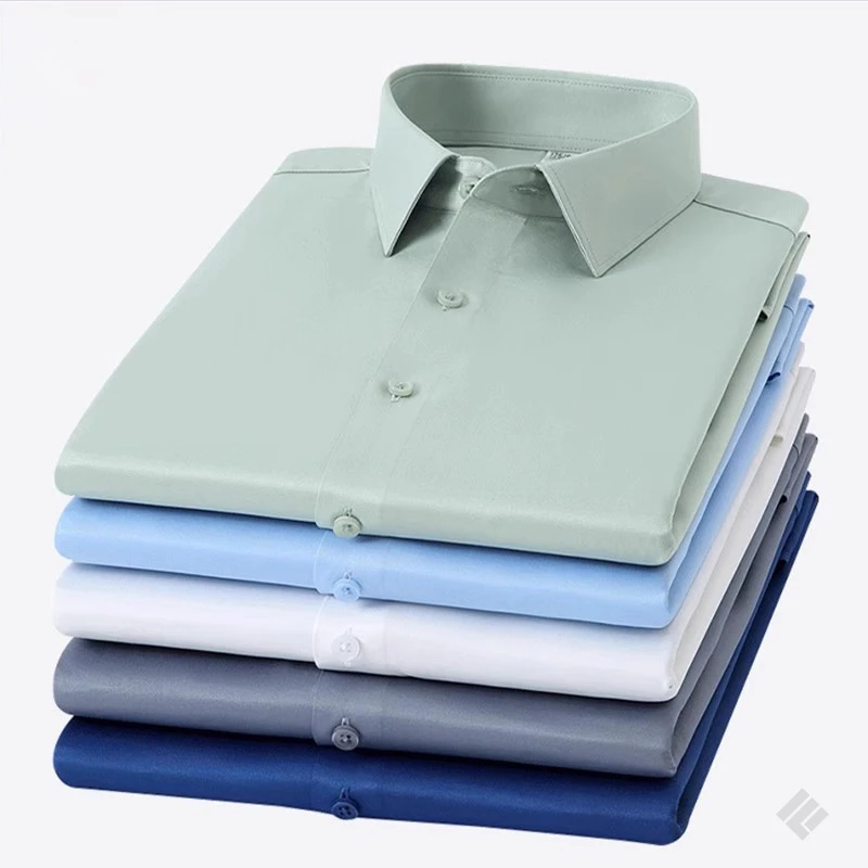 凡客易达衬衣弹力透气商务休闲简约百搭纯色薄款长袖衬衫