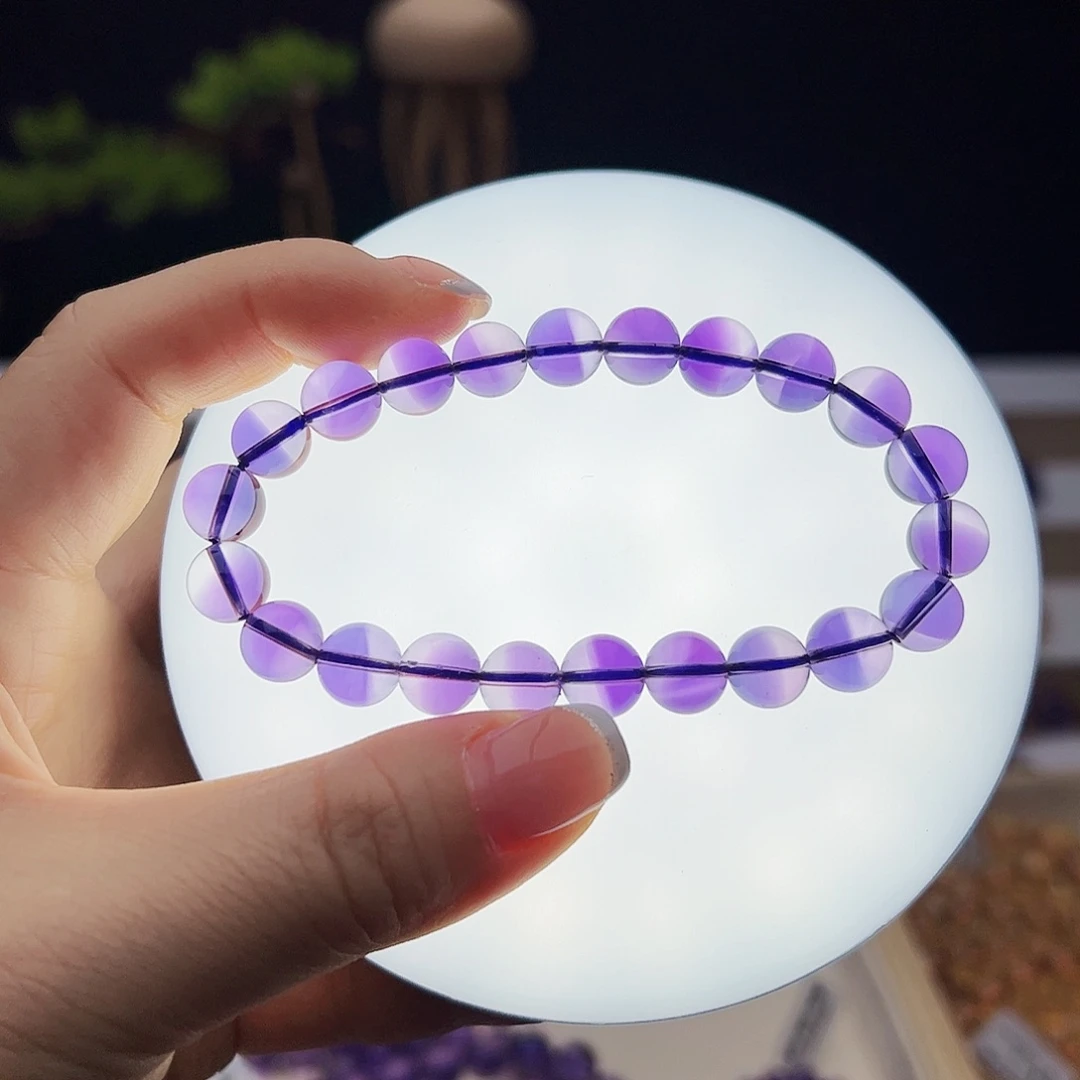 手链未镶嵌水晶冰*熙紫水晶8.9mm20.12