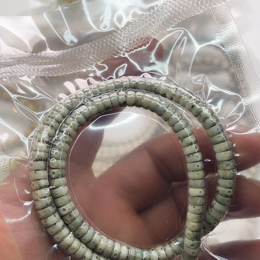 星月菩提把件石玉料3x6药片108