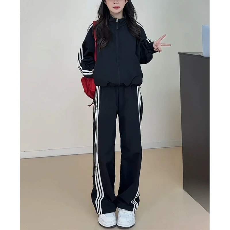 1028穿搭运动风休闲套装2025秋款新款短款工装外套裤子两件套