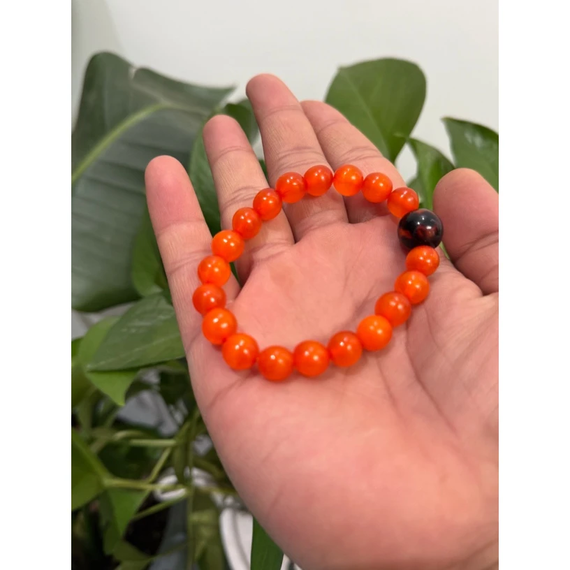 满城尽带黄马甲花色末端橙色圆珠shouchuan创意饰品