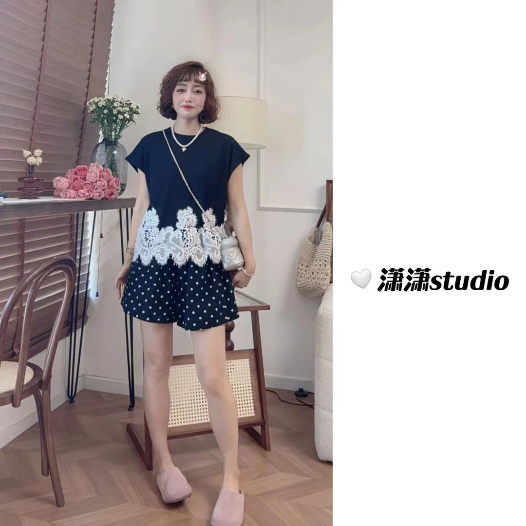 【显瘦花边T】【超凉快】【超薄】【超舒服】潇潇自制花边T恤XS2513