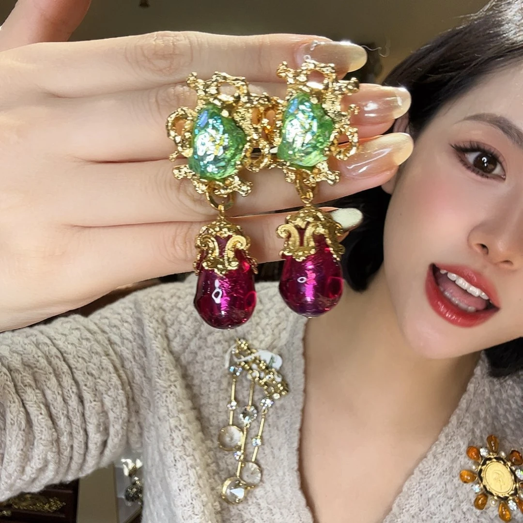 琉璃铜合金琉璃铜合金Gavilan美妙的撞色耳夹