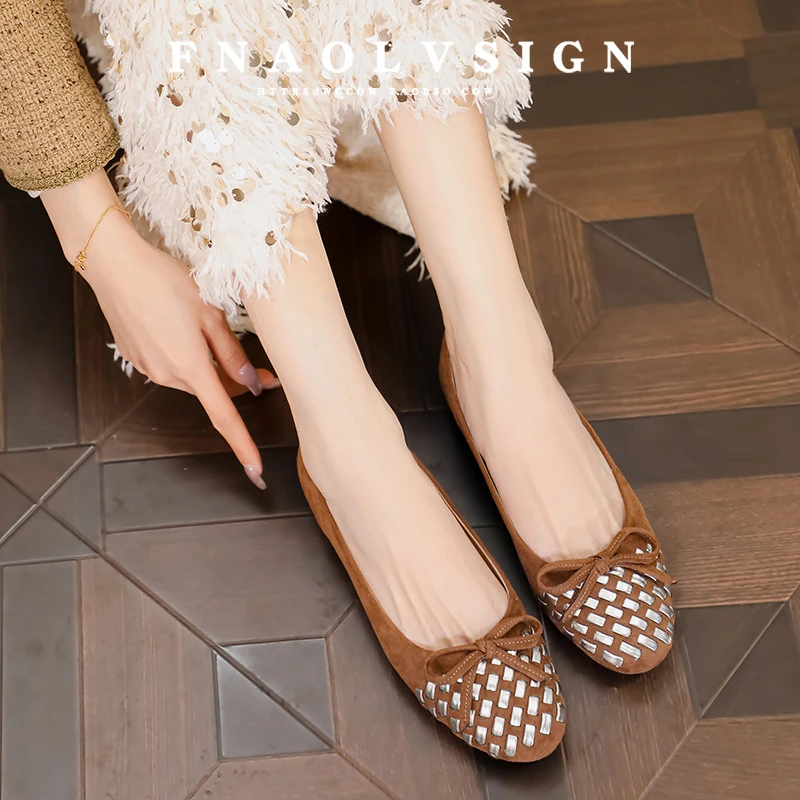 法式复古奶奶鞋女2025年春季新款浅口圆头蝴蝶结芭蕾舞鞋低跟单鞋