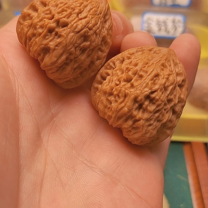 文玩核桃把件34全品野生蟒皮纹