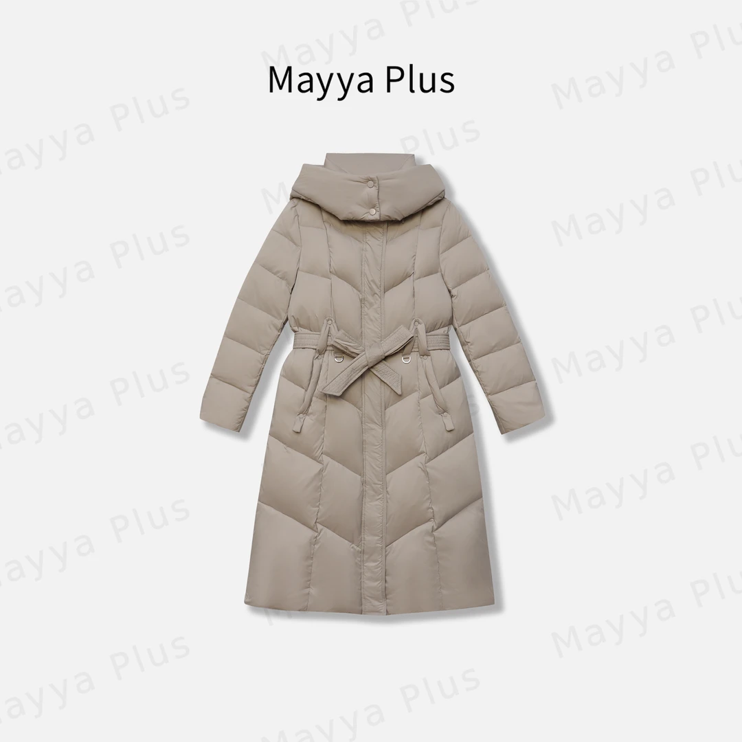 【轻云羽绒】Mayya Plus时尚新品轻奢气质显瘦款中长羽绒服32448332