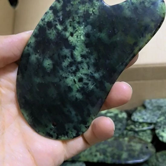 石材迈*藏玉药王石原石雕刻刮痧板一个