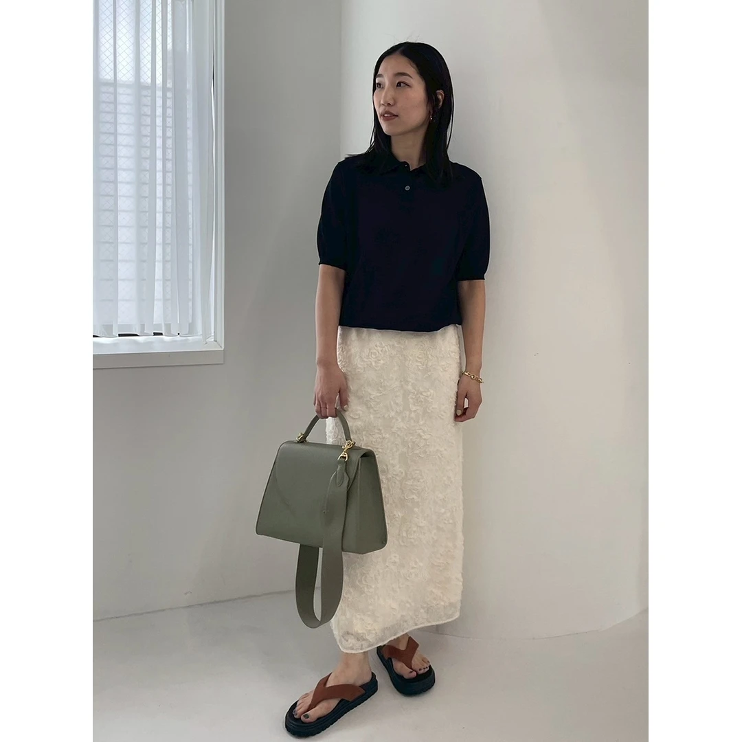 【Montendre】M 夏季新款 轻奢高级感立体植绒花卉流苏直筒半裙