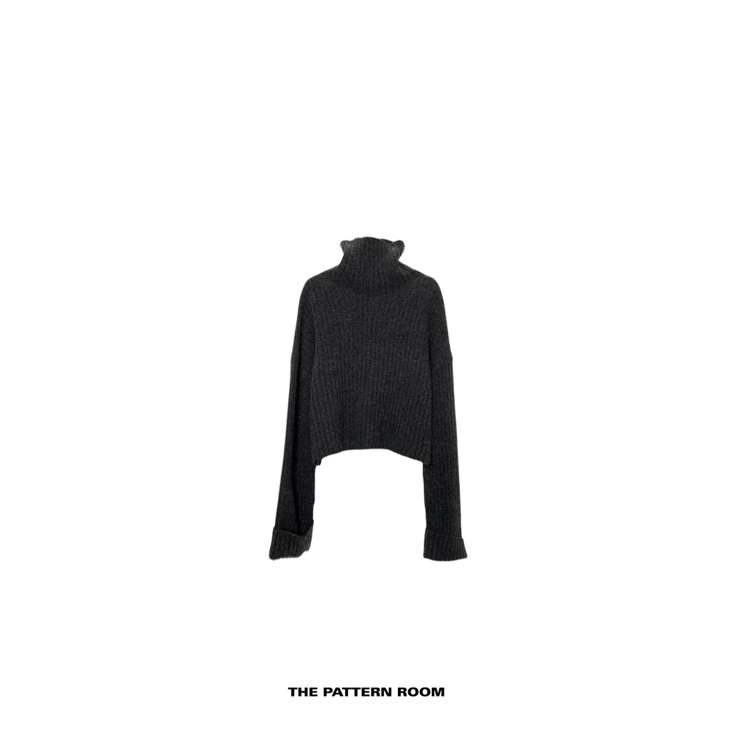 The pattern room | 可持续时髦高领落肩大表姐螺纹毛衣