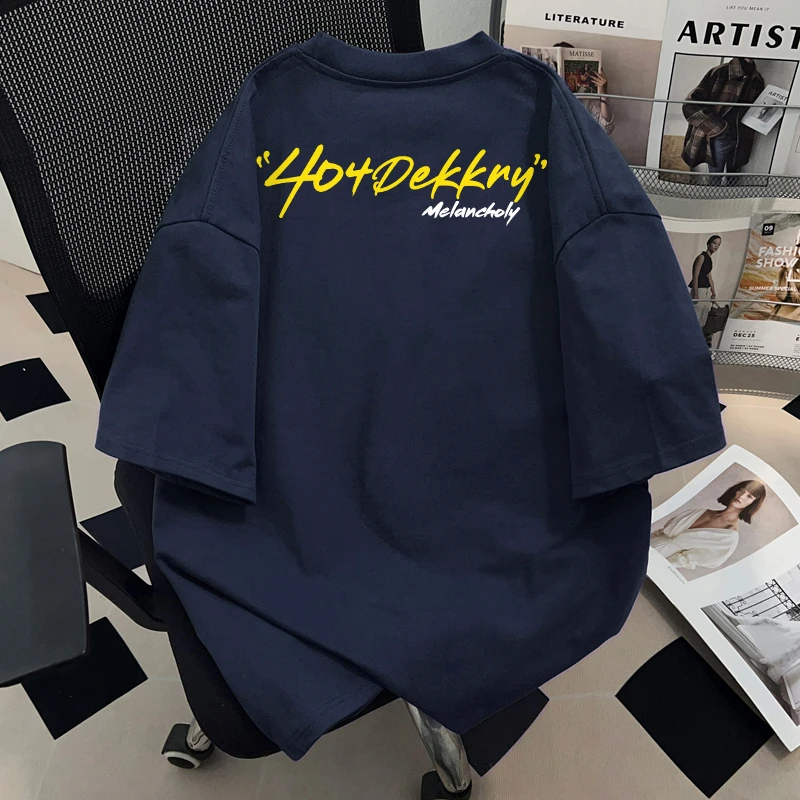 Dekkry潮牌街头纯棉短袖T恤男女款英文字母印花时尚宽松夏季新款