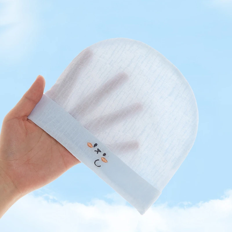 婴儿胎帽新生儿网眼帽子夏季超薄睡眠帽无骨轻薄透气宝宝护卤门帽