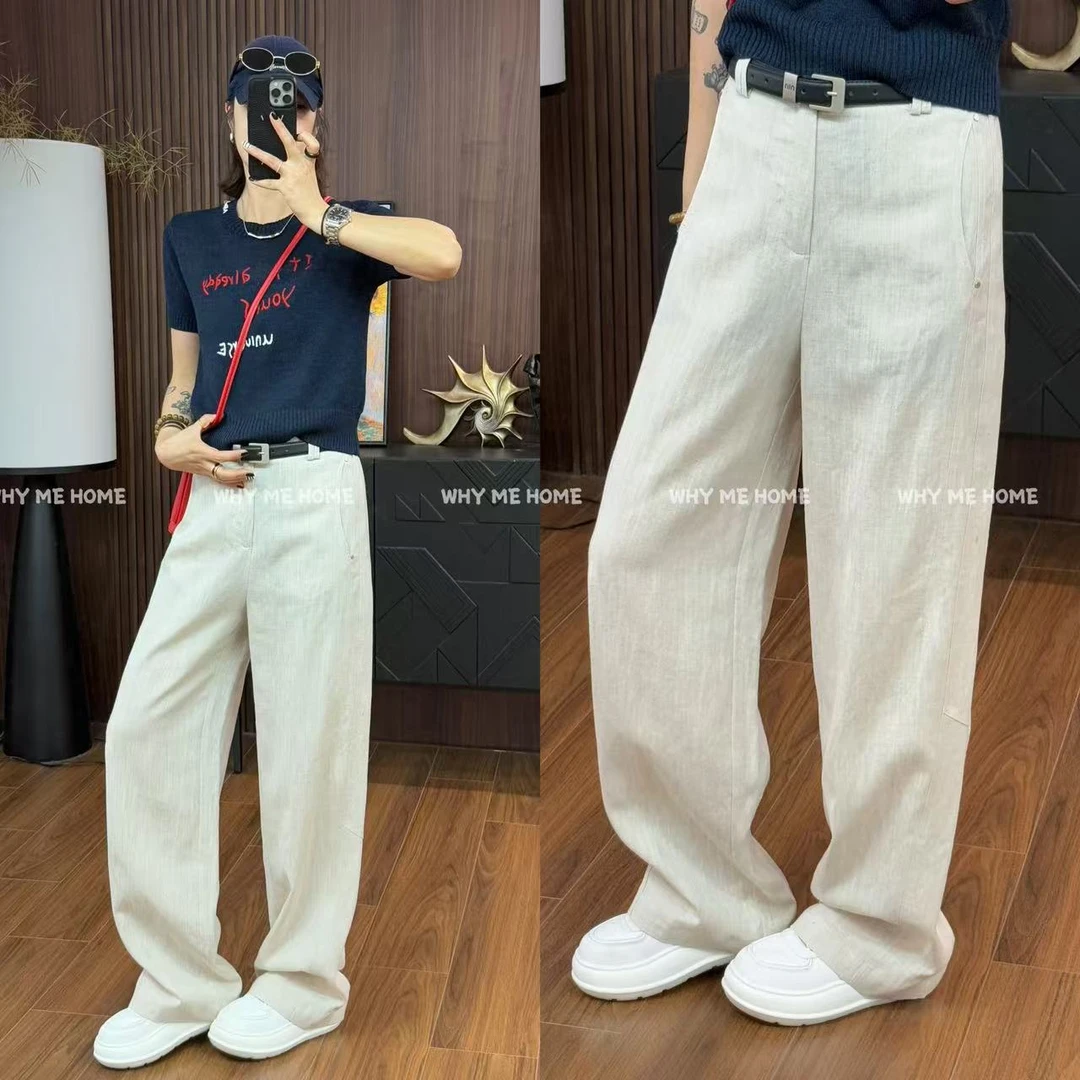 【月牙麻裤】高腰显瘦天丝亚麻直筒裤30219