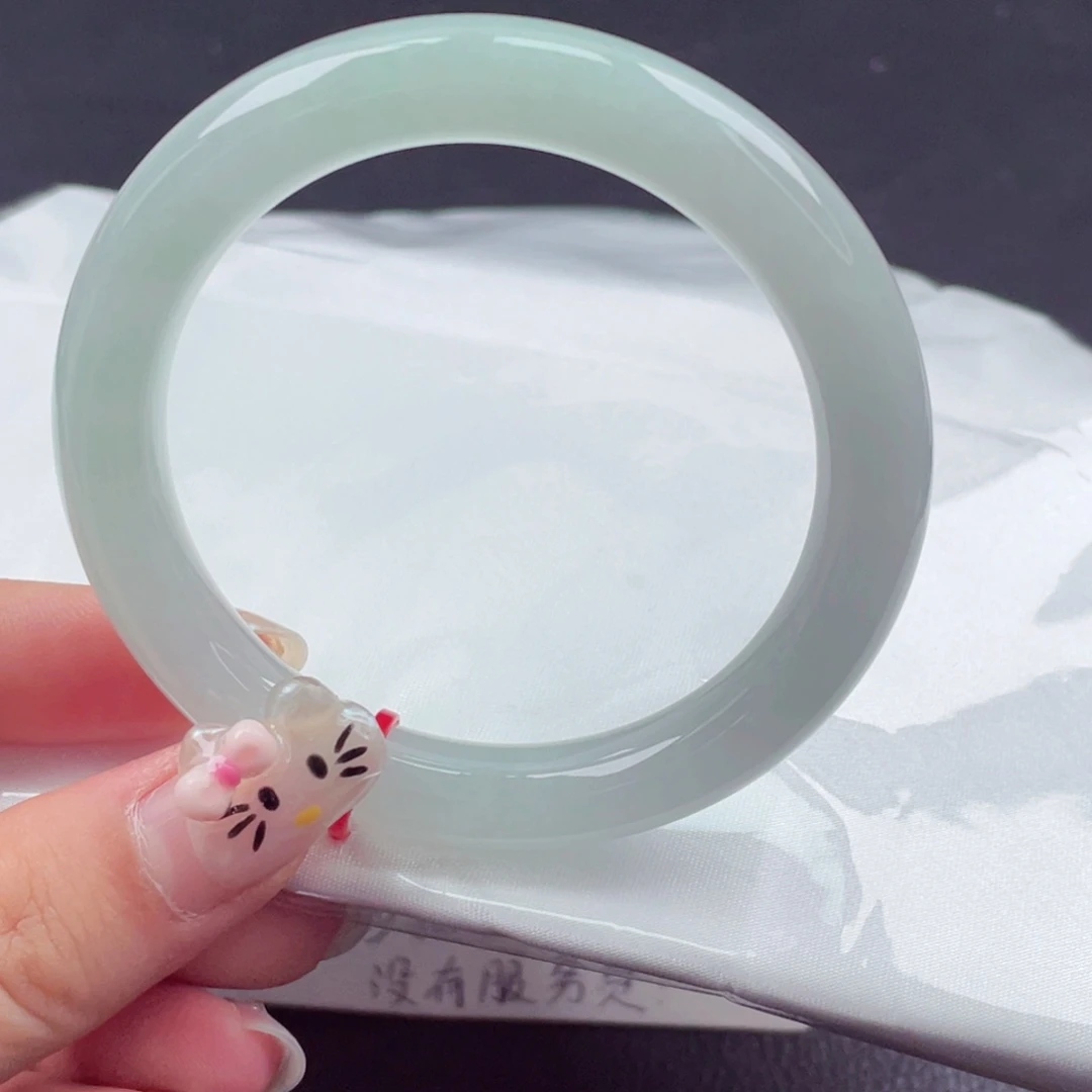 翡翠未镶嵌手镯54圆条