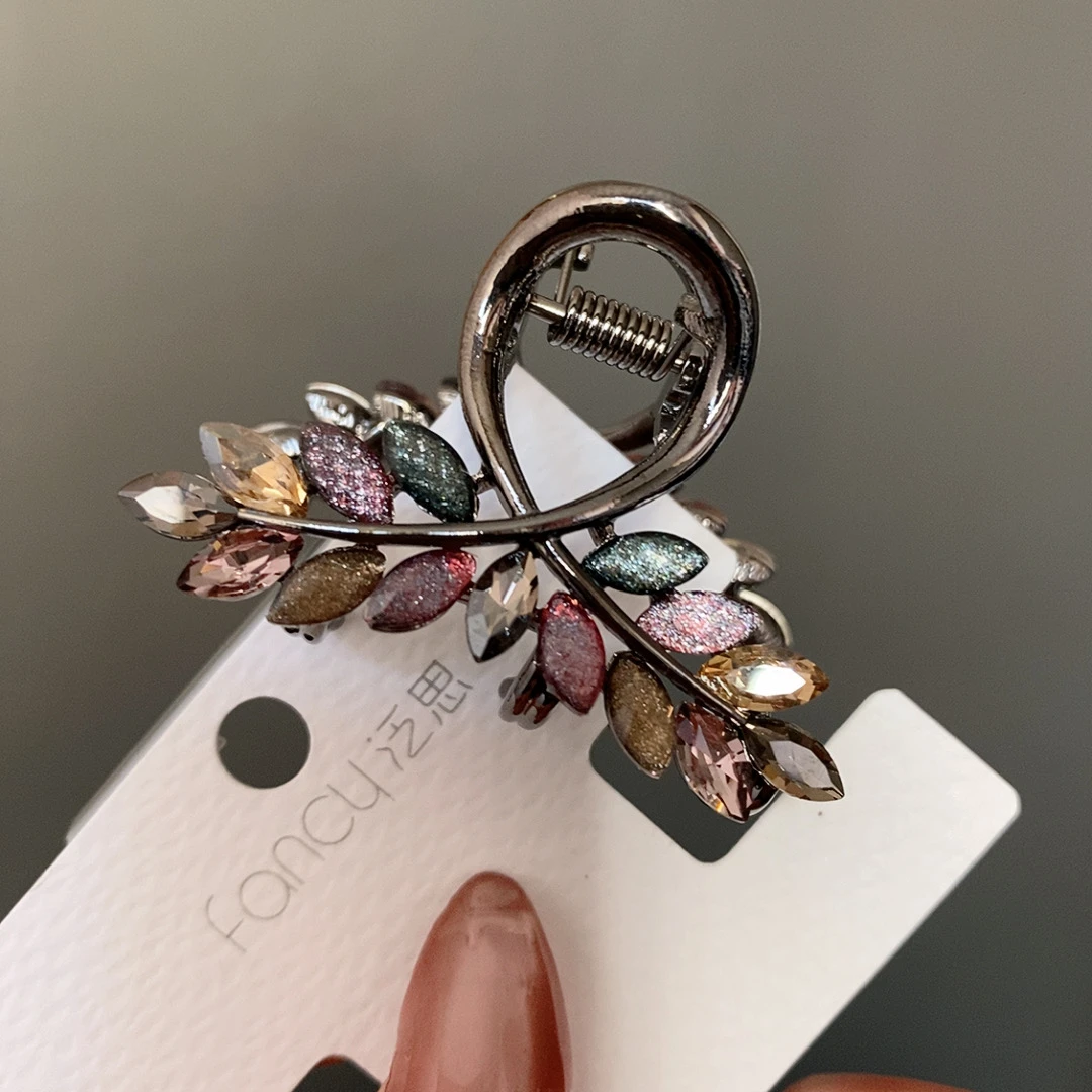 泛思1035叶子彩色4.8公分抓夹半披发夹精致优雅简约发卡