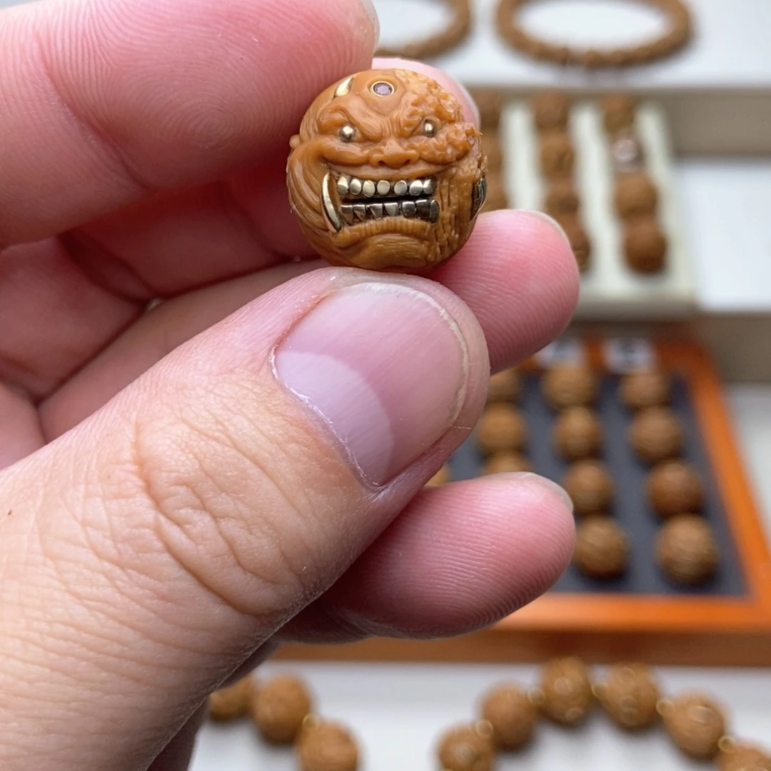 吊坠文玩核桃湘****号猴头核桃单颗手工款恶僧