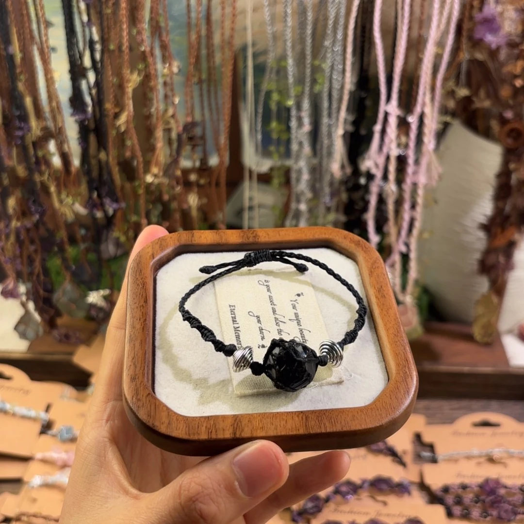 水晶未镶嵌手链黑曜石手链