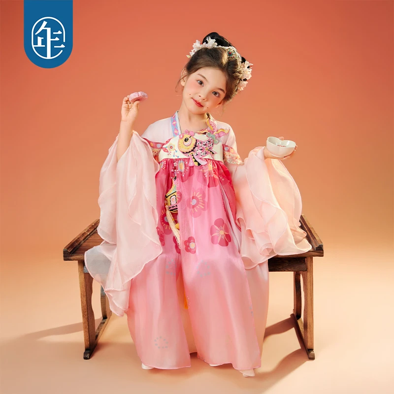 【夜舞鱼龙】年衣童装汉服裙女童秋季新款重工改良唐装儒裙中式古装