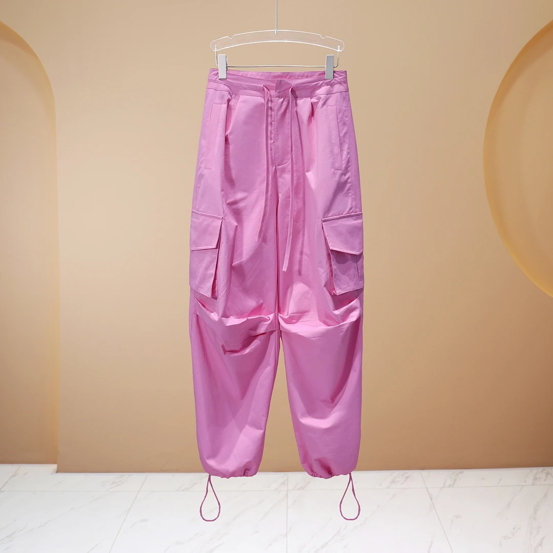 【亮哥女装】2025欧货轻薄透气冰凉户外轻运动苏梅粉工装裤6215A