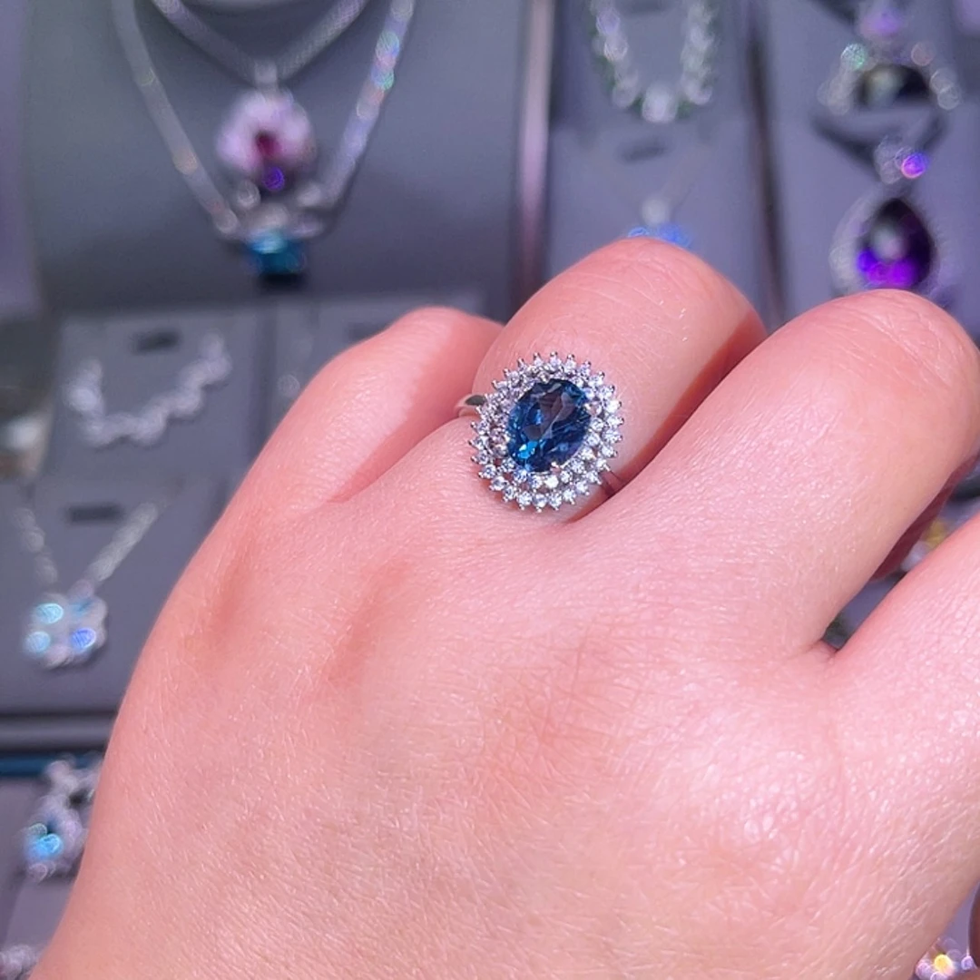 【闪购商品】托帕石戒指银S925镶嵌