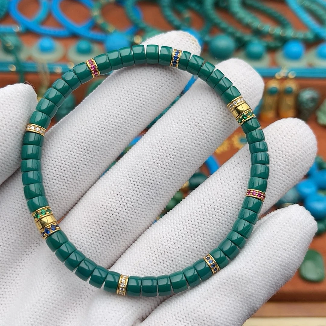 绿松石18K金镶嵌珠宝奇石