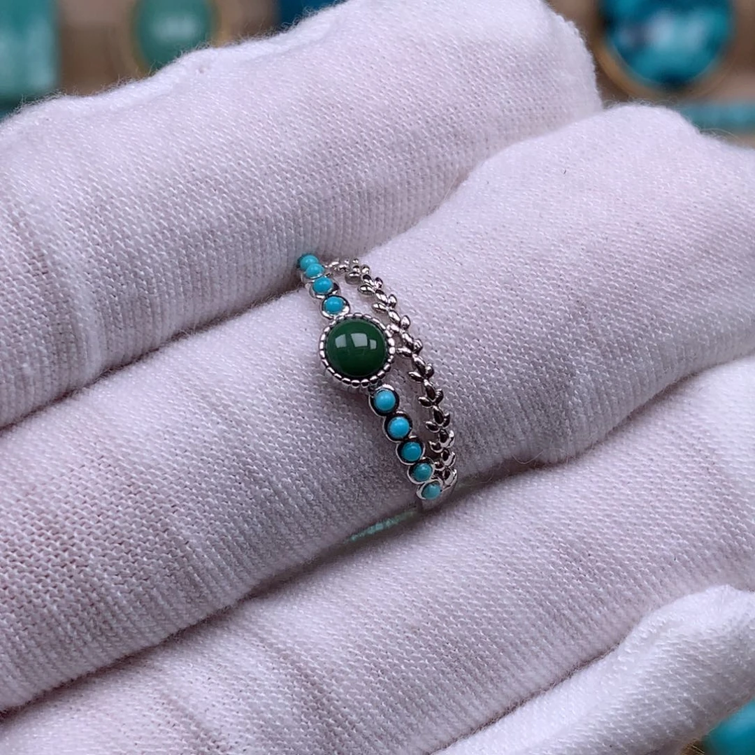 绿松石银S925镶嵌珠宝奇石