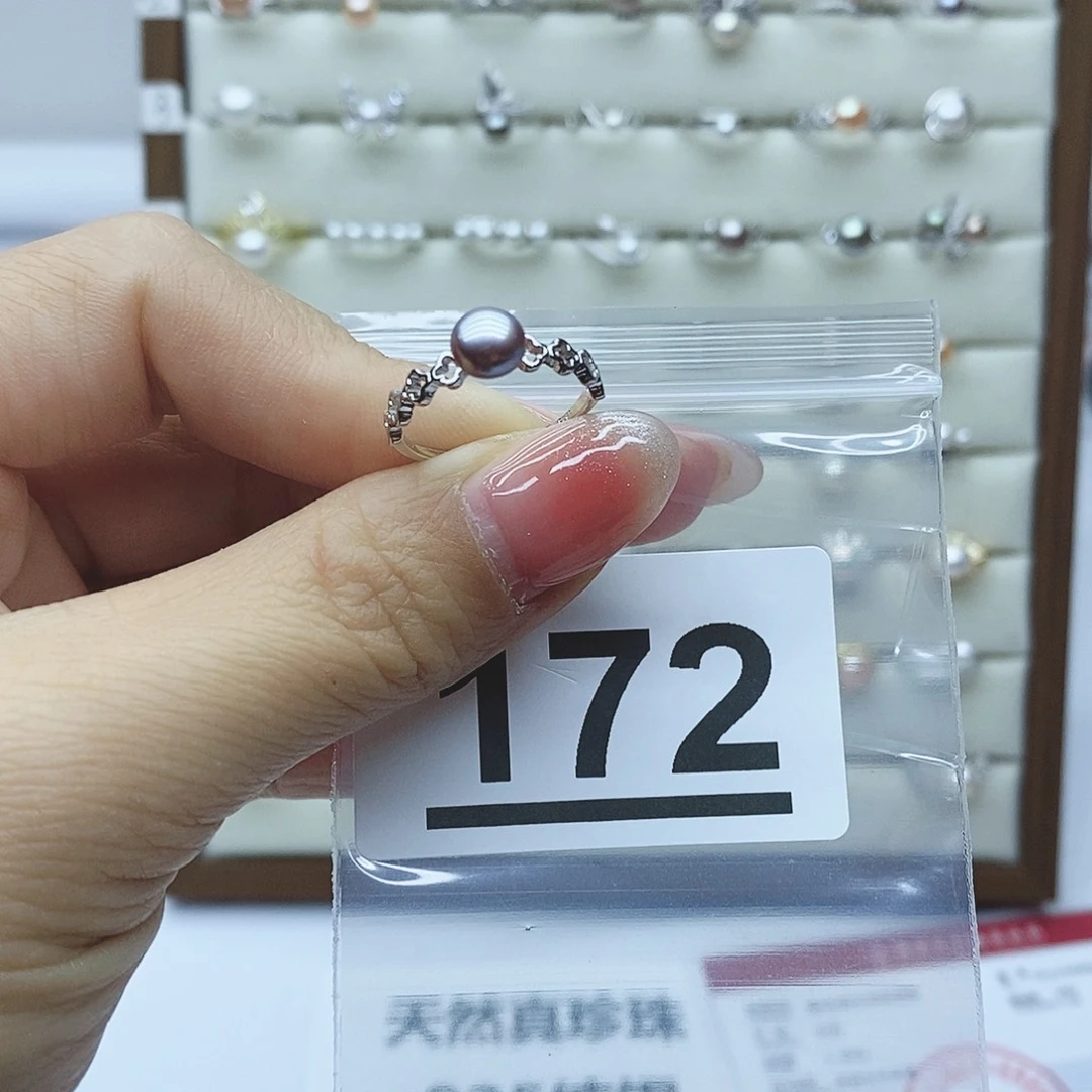 淡水珍珠戒指银S925镶嵌随**安172