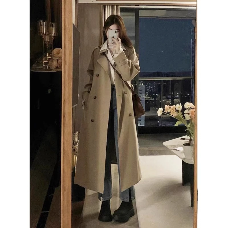 （圆仔专属）高个子风衣加长版外套女到脚踝超长款高级感英伦风大衣