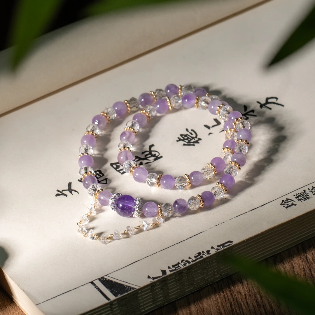 【世间臻宝】水晶双圈项链/DQ196/多样性发一件