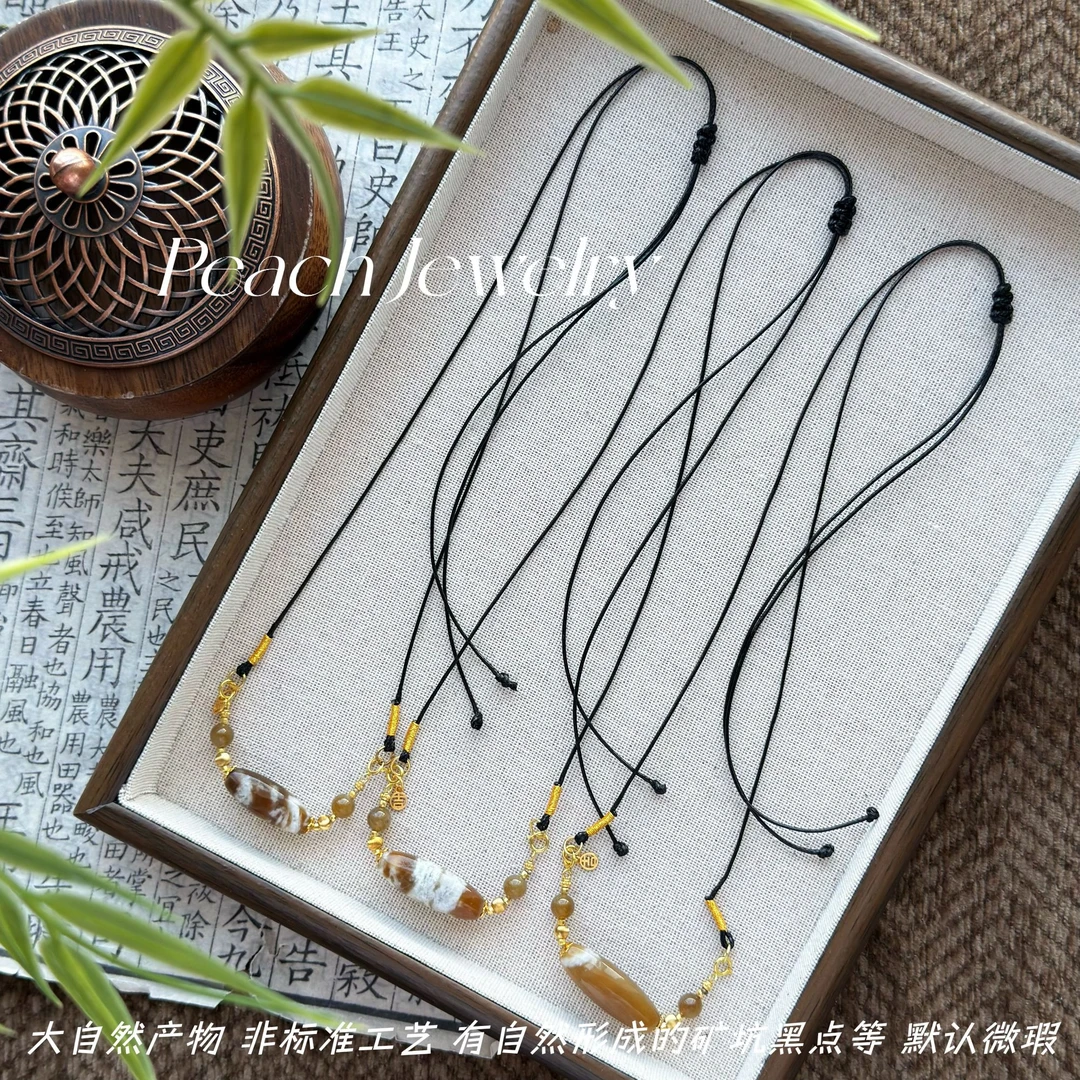 预售 糖料和田玉牛轧糖可调节银项链 XK842 多样性发一颜色微差