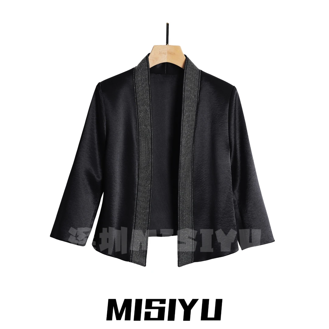 【二姐高定】醋酸钉珠无领外套 2025新品 春夏气质轻奢时尚25005