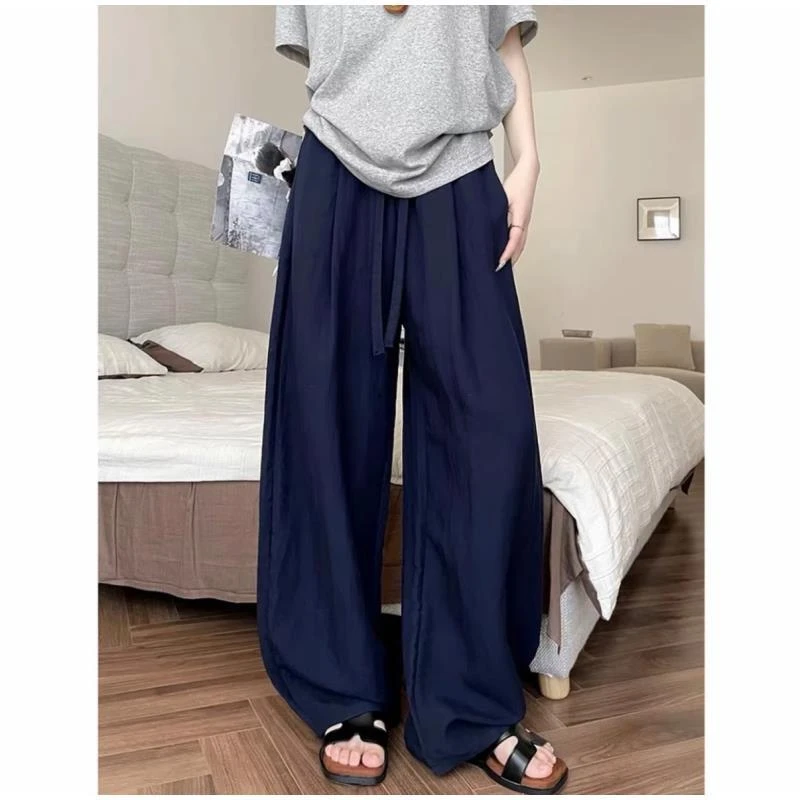 天丝亚麻弯刀裤女2025夏季薄款亚麻裤垂感弯刀裤