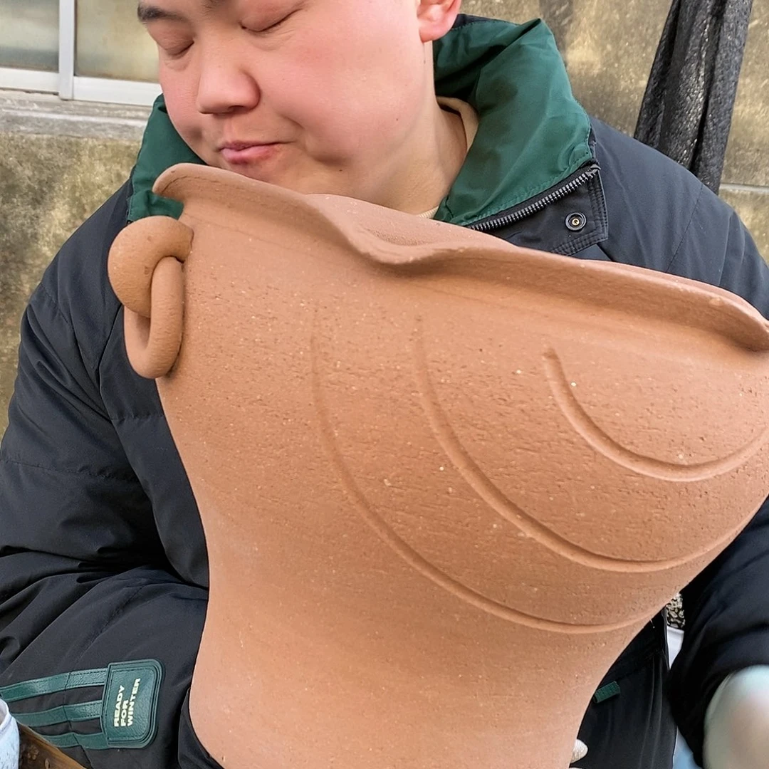 紫砂花盆瑕疵口30高26