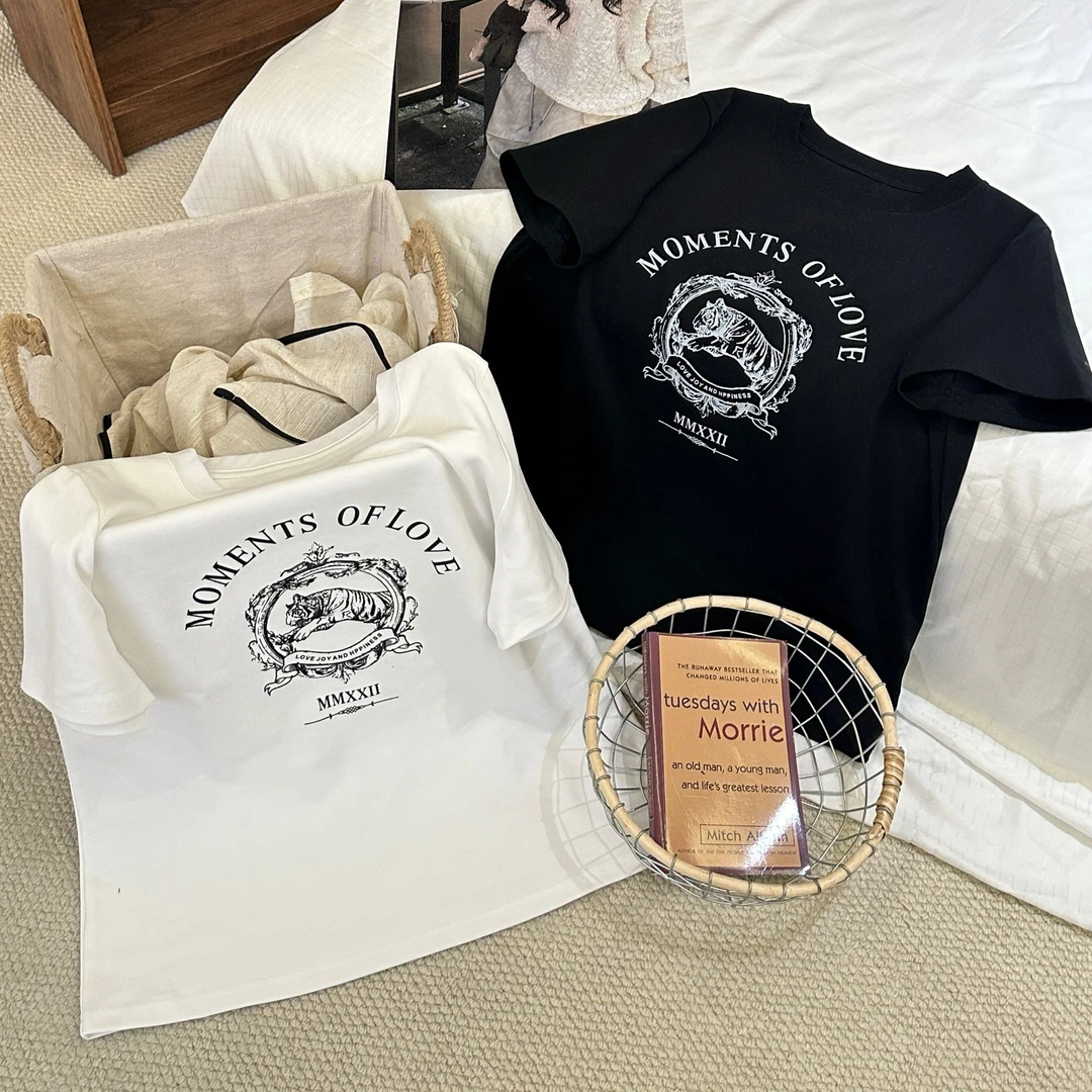 【刘亦菲同款】夏季新款字母印花时尚百搭刘亦菲同款短袖T桖005