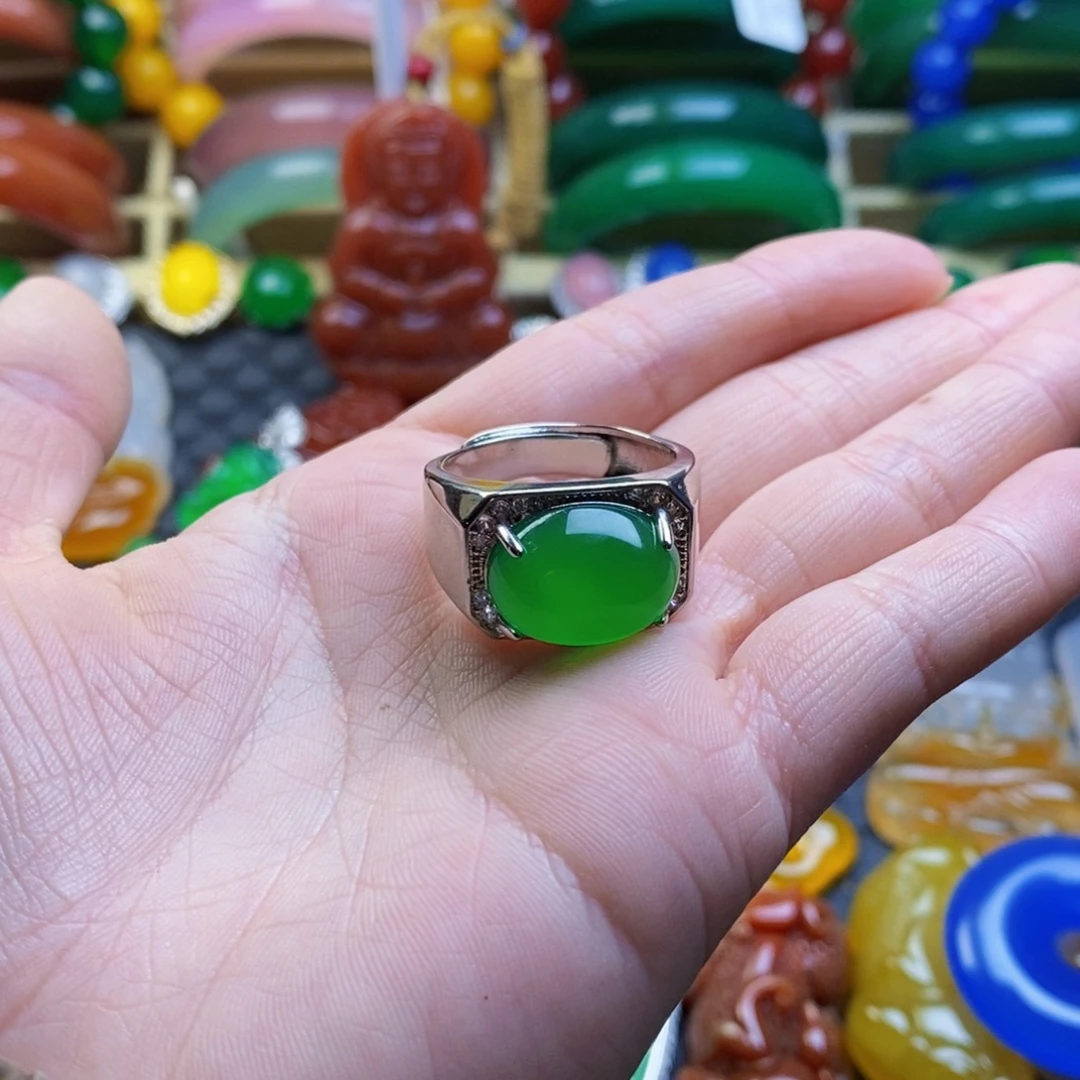 独***考玛瑙/玉髓合金戒指